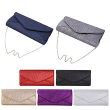 Load image into Gallery viewer, Premium Large Metallic Glitter Envelope Flap Clutch Evening Bag Handbag