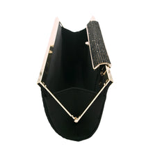 Load image into Gallery viewer, Premium Crystal Top Pleated Satin Hard Frame Clutch Evening Bag
