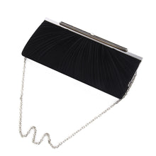 Load image into Gallery viewer, Elegant Pleated Satin w- Crystal Top Hard Frame Clutch Evening Bag - Diff Colors