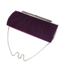 Load image into Gallery viewer, Elegant Pleated Satin w- Crystal Top Hard Frame Clutch Evening Bag - Diff Colors