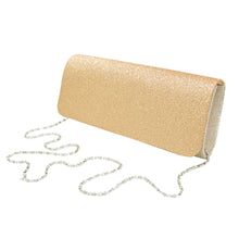 Load image into Gallery viewer, Premium Large Metallic Glitter Flap Clutch Evening Bag Handbag - Diff Colors