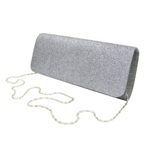 Load image into Gallery viewer, Premium Large Metallic Glitter Flap Clutch Evening Bag Handbag - Diff Colors