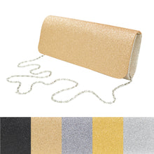 Load image into Gallery viewer, Premium Large Metallic Glitter Flap Clutch Evening Bag Handbag - Diff Colors