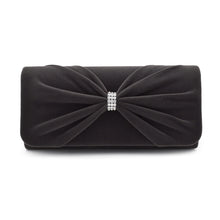 Load image into Gallery viewer, Elegant Rhinestone Bow Front Velvet Clutch Evening Bag Handbag -Diff Colors