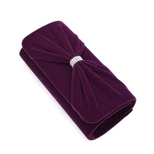 Load image into Gallery viewer, Elegant Rhinestone Bow Front Velvet Clutch Evening Bag Handbag -Diff Colors
