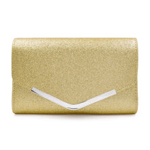 Load image into Gallery viewer, Large Metallic Glitter Envelope Flap Clutch Evening Bag - Diff Colors Avail