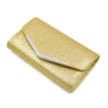 Load image into Gallery viewer, Large Metallic Glitter Envelope Flap Clutch Evening Bag - Diff Colors Avail