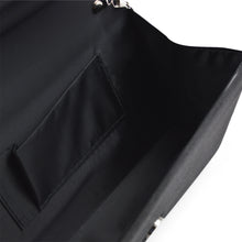 Load image into Gallery viewer, Premium Rainbow Rhinestones Pleated Front Satin Envelope Flap Clutch Evening Bag