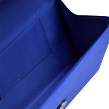 Load image into Gallery viewer, Premium Rainbow Rhinestones Pleated Front Satin Envelope Flap Clutch Evening Bag