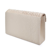 Load image into Gallery viewer, Premium Rainbow Rhinestones Pleated Front Satin Envelope Flap Clutch Evening Bag
