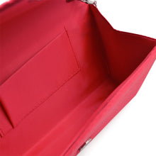 Load image into Gallery viewer, Premium Rainbow Rhinestones Pleated Front Satin Envelope Flap Clutch Evening Bag
