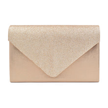Load image into Gallery viewer, Premium Glitter Front PU Leather Envelope Flap Clutch Evening Bag