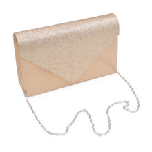 Load image into Gallery viewer, Premium Glitter Front PU Leather Envelope Flap Clutch Evening Bag