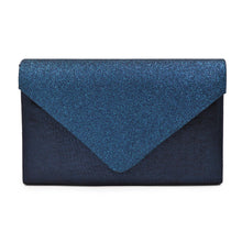 Load image into Gallery viewer, Premium Glitter Front PU Leather Envelope Flap Clutch Evening Bag
