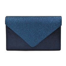 Load image into Gallery viewer, Premium Glitter Front PU Leather Envelope Flap Clutch Evening Bag