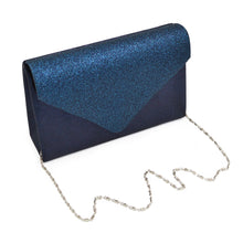 Load image into Gallery viewer, Premium Glitter Front PU Leather Envelope Flap Clutch Evening Bag