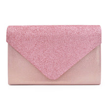Load image into Gallery viewer, Premium Glitter Front PU Leather Envelope Flap Clutch Evening Bag