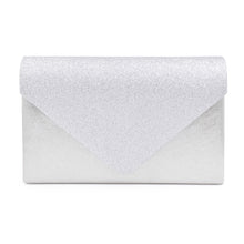 Load image into Gallery viewer, Premium Glitter Front PU Leather Envelope Flap Clutch Evening Bag