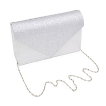 Load image into Gallery viewer, Premium Glitter Front PU Leather Envelope Flap Clutch Evening Bag