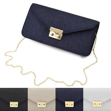 Load image into Gallery viewer, Premium Metallic Glitter Envelope Flap Clutch Evening Bag Handbag - Diff Colors