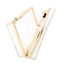 Load image into Gallery viewer, Premium Trendy Transparent Clear Acrylic Hard Box Clutch with Gold Trim
