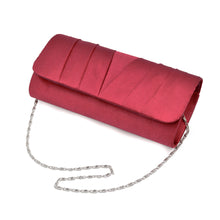Load image into Gallery viewer, Elegant Classic Solid Satin Pleated Satin Flap Clutch Evening Bag Handbag
