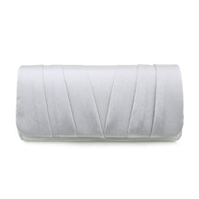 Load image into Gallery viewer, Elegant Classic Solid Satin Pleated Satin Flap Clutch Evening Bag Handbag