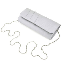 Load image into Gallery viewer, Elegant Classic Solid Satin Pleated Satin Flap Clutch Evening Bag Handbag