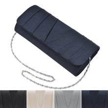Load image into Gallery viewer, Elegant Classic Solid Satin Pleated Satin Flap Clutch Evening Bag Handbag