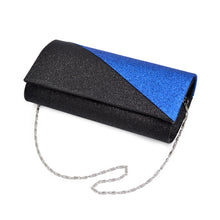 Load image into Gallery viewer, Premium Two Tone Metallic Glitter Flap Clutch Evening Bag Handbag - Diff Colors