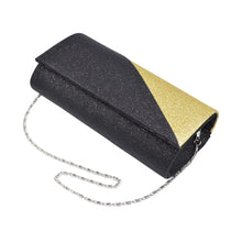 Load image into Gallery viewer, Premium Two Tone Metallic Glitter Flap Clutch Evening Bag Handbag - Diff Colors