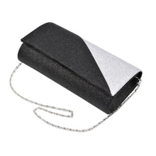Load image into Gallery viewer, Premium Two Tone Metallic Glitter Flap Clutch Evening Bag Handbag - Diff Colors