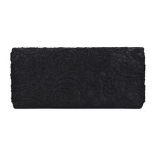 Load image into Gallery viewer, Premium Lace Paisley Floral Fabric Satin Flap Clutch Evening Bag