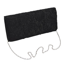 Load image into Gallery viewer, Premium Lace Paisley Floral Fabric Satin Flap Clutch Evening Bag