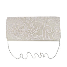Load image into Gallery viewer, Premium Lace Paisley Floral Fabric Satin Flap Clutch Evening Bag