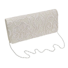 Load image into Gallery viewer, Premium Lace Paisley Floral Fabric Satin Flap Clutch Evening Bag