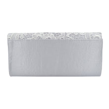 Load image into Gallery viewer, Premium Lace Paisley Floral Fabric Satin Flap Clutch Evening Bag