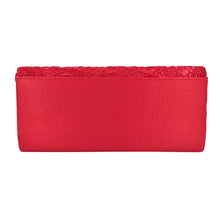 Load image into Gallery viewer, Premium Lace Paisley Floral Fabric Satin Flap Clutch Evening Bag