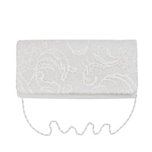 Load image into Gallery viewer, Premium Lace Paisley Floral Fabric Satin Flap Clutch Evening Bag