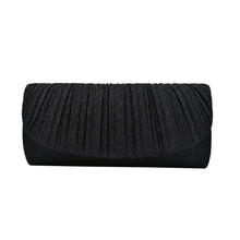 Load image into Gallery viewer, Premium Pleated Metallic Glitter Flap Clutch Evening Bag Handbag - Diff Colors
