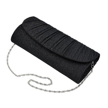 Load image into Gallery viewer, Premium Pleated Metallic Glitter Flap Clutch Evening Bag Handbag - Diff Colors