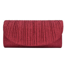 Load image into Gallery viewer, Premium Pleated Metallic Glitter Flap Clutch Evening Bag Handbag - Diff Colors