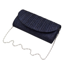 Load image into Gallery viewer, Premium Pleated Metallic Glitter Flap Clutch Evening Bag Handbag - Diff Colors