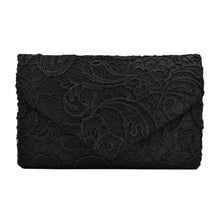 Load image into Gallery viewer, Premium Lace Paisley Floral Fabric Satin Envelope Flap Clutch Evening Bag