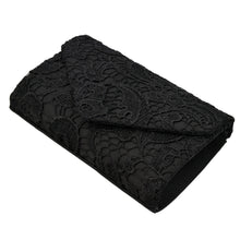 Load image into Gallery viewer, Premium Lace Paisley Floral Fabric Satin Envelope Flap Clutch Evening Bag
