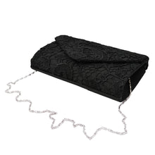 Load image into Gallery viewer, Premium Lace Paisley Floral Fabric Satin Envelope Flap Clutch Evening Bag