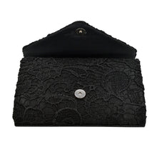 Load image into Gallery viewer, Premium Lace Paisley Floral Fabric Satin Envelope Flap Clutch Evening Bag