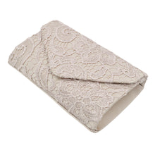 Load image into Gallery viewer, Premium Lace Paisley Floral Fabric Satin Envelope Flap Clutch Evening Bag