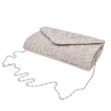 Load image into Gallery viewer, Premium Lace Paisley Floral Fabric Satin Envelope Flap Clutch Evening Bag