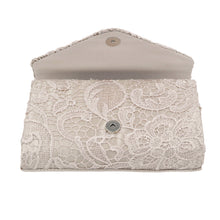 Load image into Gallery viewer, Premium Lace Paisley Floral Fabric Satin Envelope Flap Clutch Evening Bag